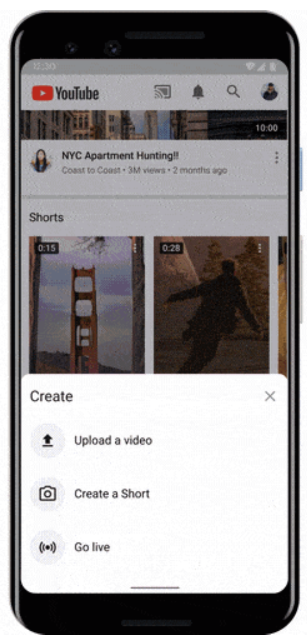 Where YouTube Shorts will appear in YouTube app